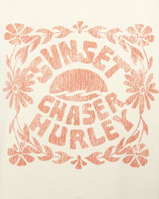mujer Hurley vendimia blanca Camiseta clásica Sunset Chaser ropa 8L2D555