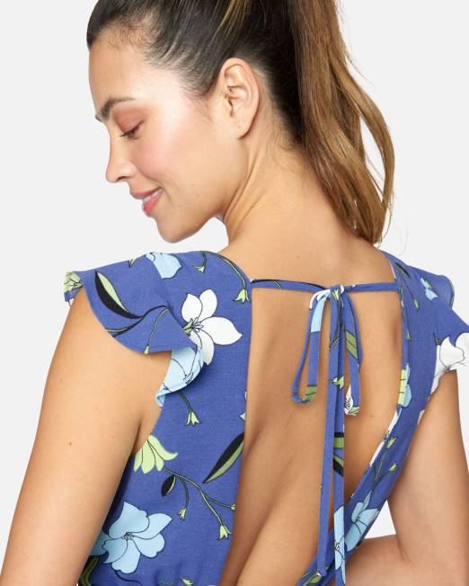mujer Hurley azul oscuro vestido midi de amapola ropa 8L2D509