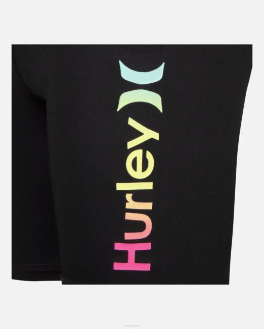 niños Hurley negro pantalones cortos de bicicleta activos para la playa ropa 8L2D617