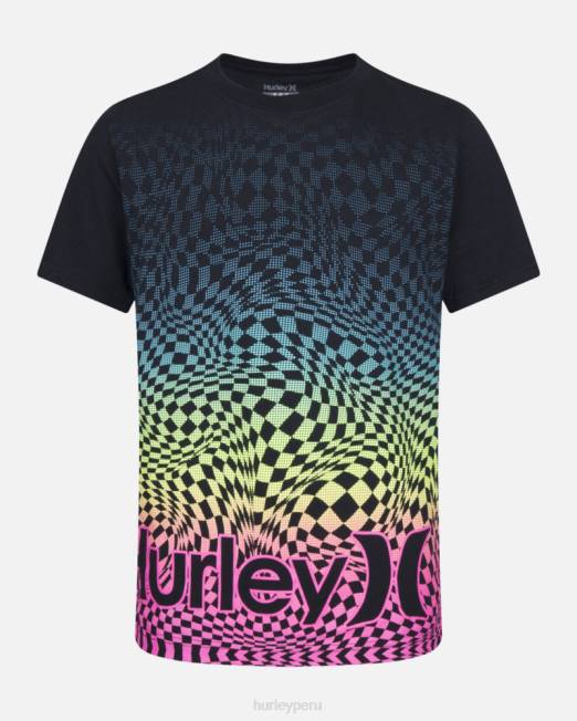 niños Hurley negro camiseta a cuadros ropa 8L2D608